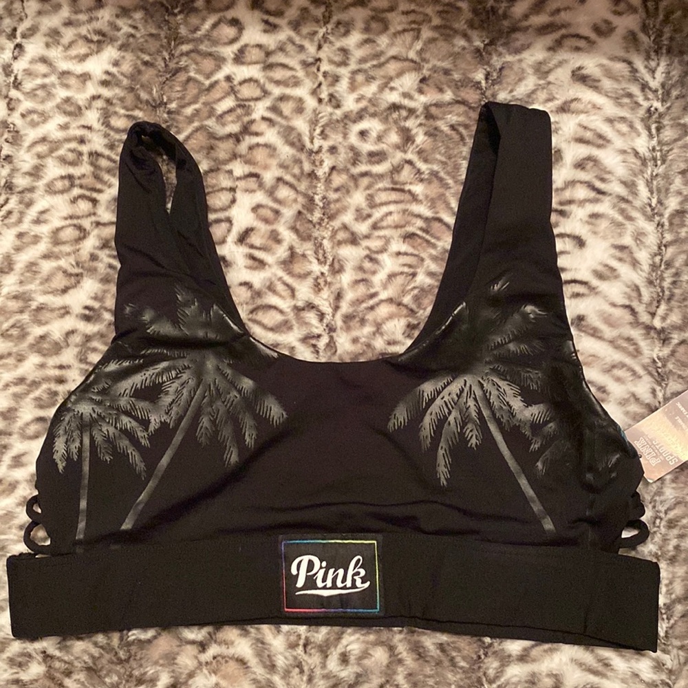 Victoria Secret Palm Sport Bra NWT L